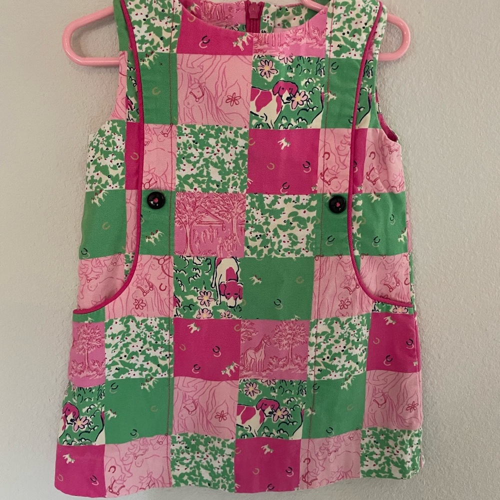 Lilly Pulitzer Dog Horse Patchwork Dress